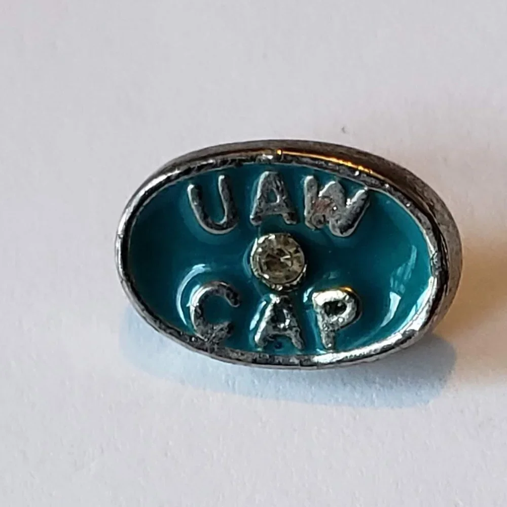 Vintage UAW CAP Lapel Pin Diamond United Auto Workers Union